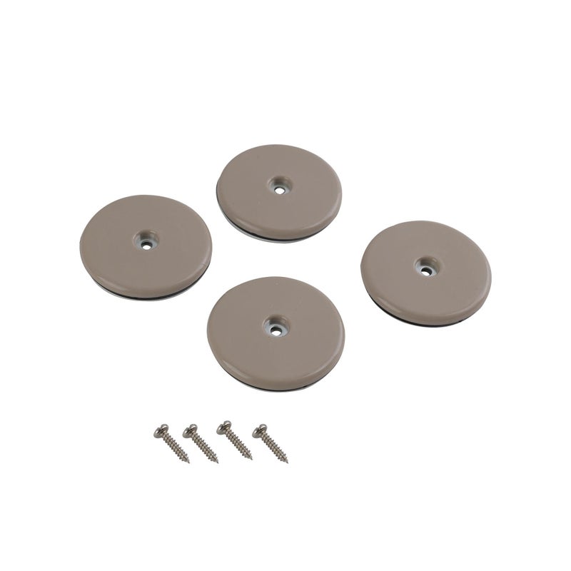 Shepherd Hardware 9454 2-1/2-Inch Round, Adhesive Slide Glide Furniture Sliders, 4-Pack , Beige - Image 1